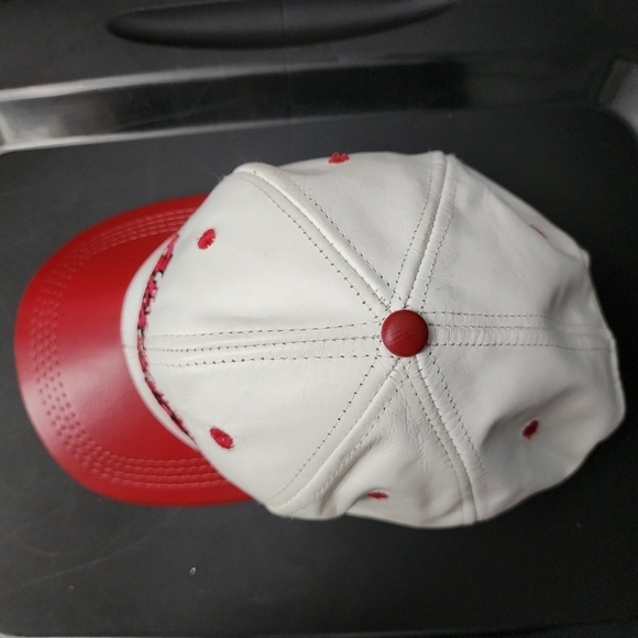 Modern Brand Arkansas Razorbacks Leather Snap-back Hat Cap OS One Size USA Made - Picture 2 of 12